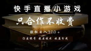 快手直播小游戏，只合作不收费，你出账号我出技术， 分润模式【揭秘】-逐浪前行