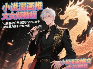 小说漫画推文女频教程,让所有小白从0成为行业内高手,简单暴力兼职轻松挣米-逐浪前行