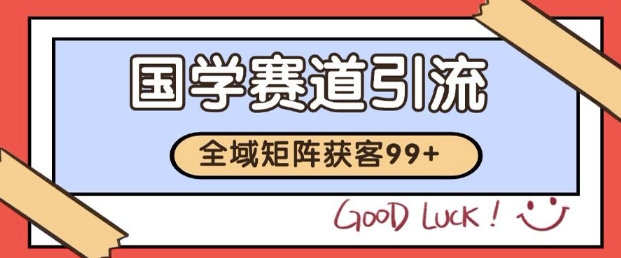 小红书某音国学赛道引流获客 自热矩阵日引200+【揭秘】-逐浪前行