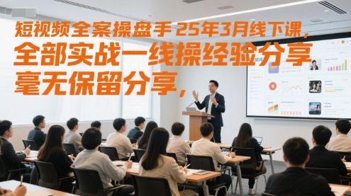 短视频全案操盘手25年3月线下课，全部实战一线操盘手经验分享，毫无保留分享，全是干货-逐浪前行