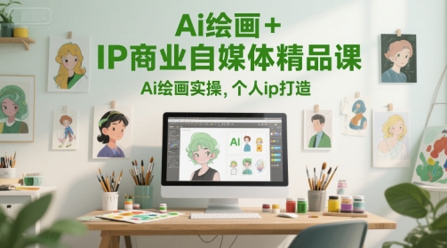 Ai绘画+IP商业自媒体精品课，Ai绘画实操，个人ip打造-逐浪前行