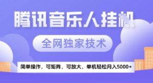 【腾讯音乐挂G】独家技术,项目红利期,可矩阵可放大,稳定月入5k+【揭秘】-逐浪前行