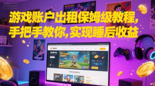 游戏账户出租保姆级教程，手把手教你，实现睡后收益-逐浪前行