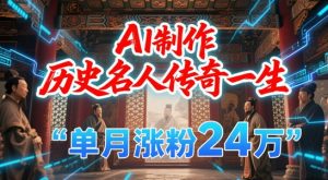 暴力起号!用AI制作历史名人传奇一生,单月涨粉24W,涨粉+变现赛道黑马来了-逐浪前行
