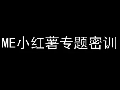 ME小红薯专题密训-小红书电商教程-逐浪前行