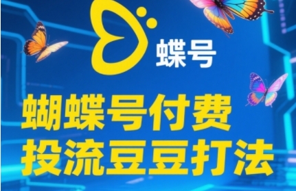 2025蝴蝶号付费投流豆豆打法，助新手快速掌握付费流量撬动自然流的核心玩法-逐浪前行